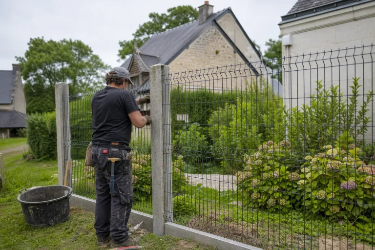 Clôture bois et portillon en Pays de la Loire